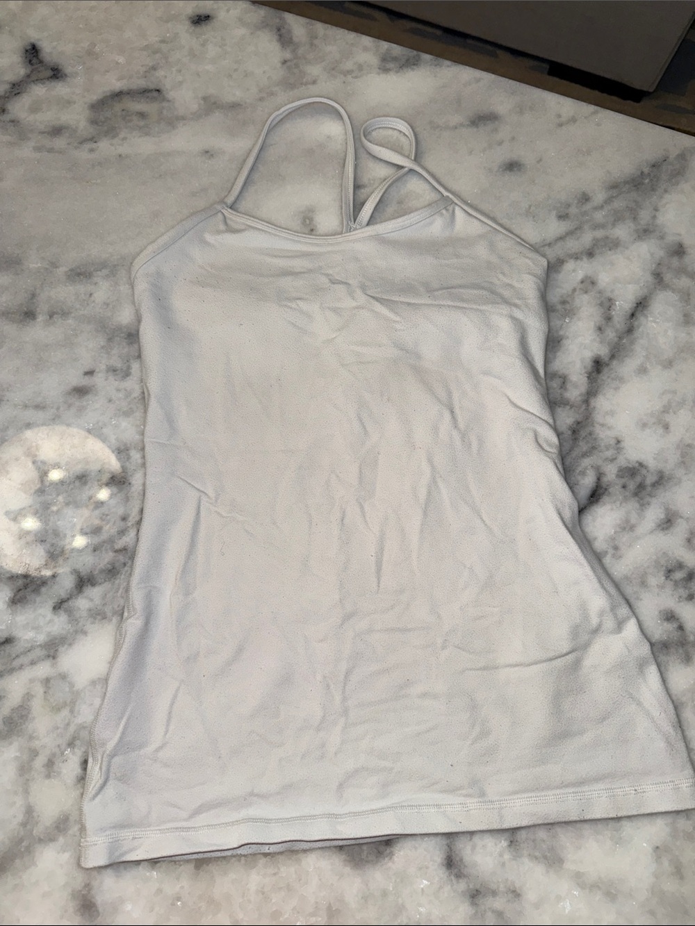 White Lululemon padded workout tank